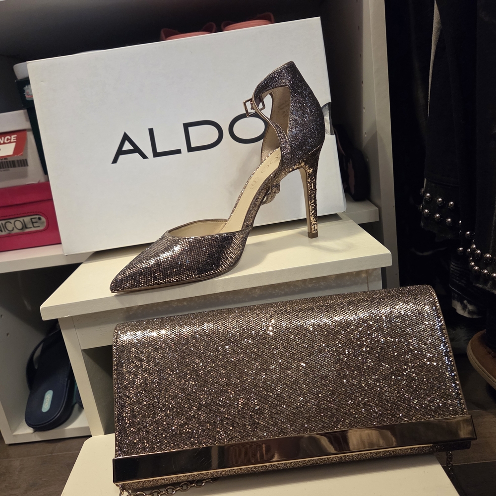 Aldo Women's Glittering Heels - Gold
